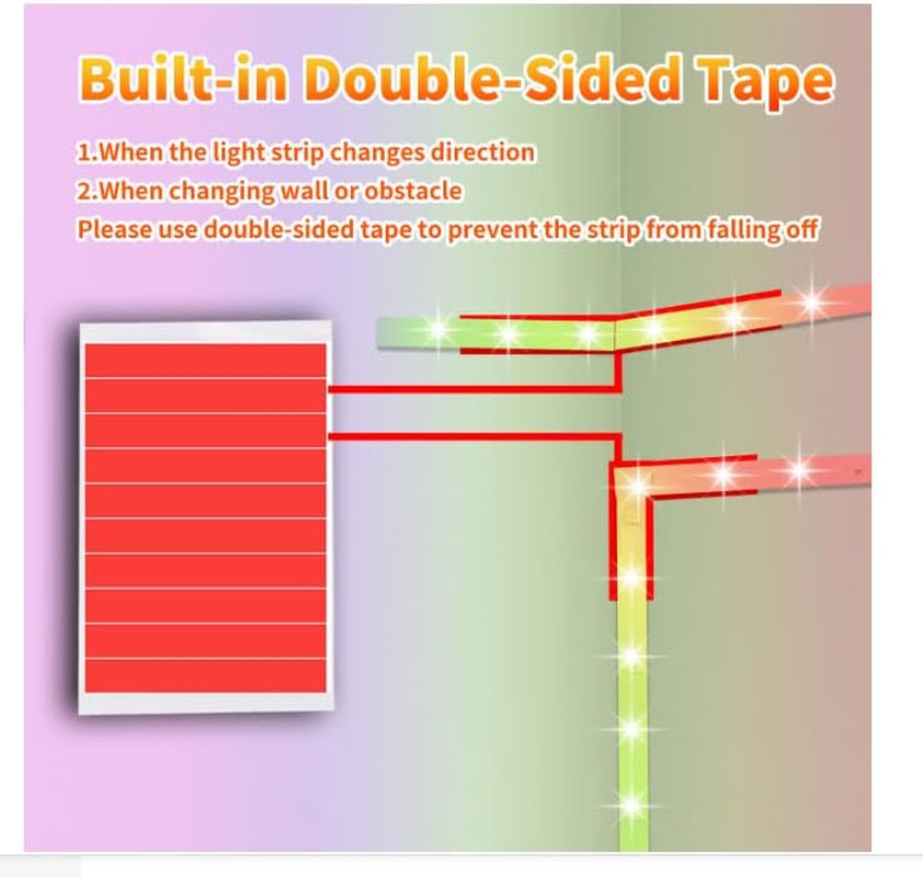 Led Lights for Bedroom 50Ft (1 Roll), Color Changing RGB Led Strip Lights with 6