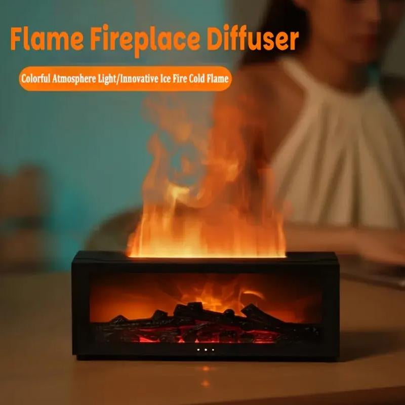 Fire Humidifier & Aroma Diffuser with 7-Color LED Flame Effect, Remote Colorful Fireplace Air Purifier Diffuser. Addict Lamp Diffuseressential Oil Diffuser, Aromatherapy Machine, with Humidifier Lamp Diffuser with Cool Mist